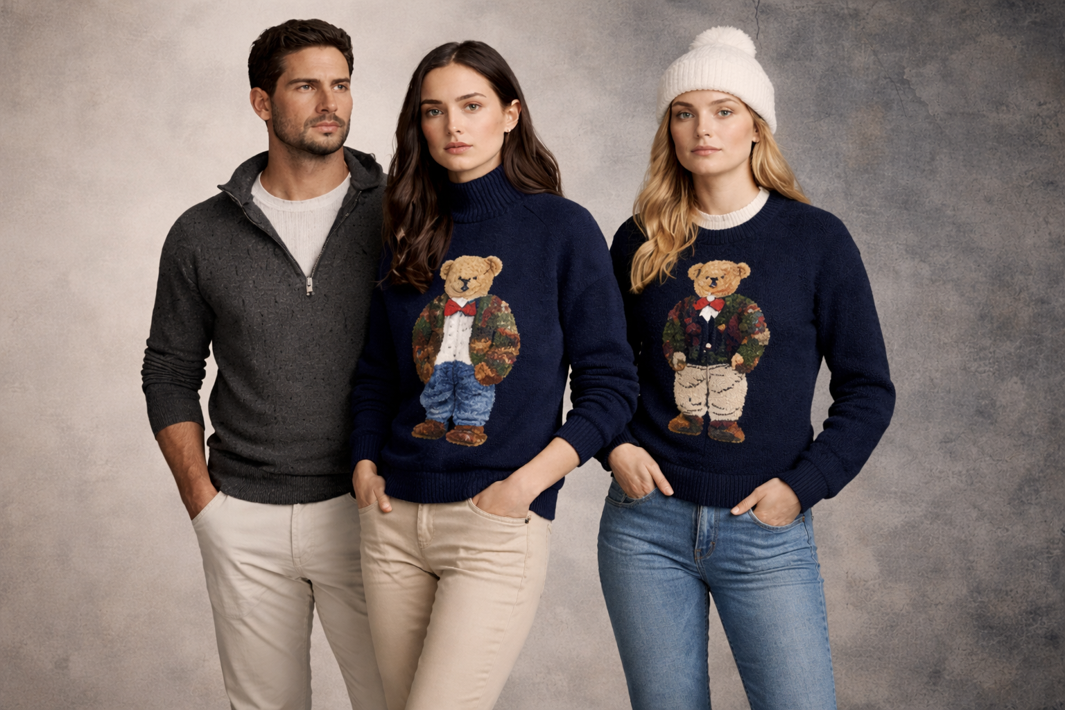 Girls wearing teddy jumpers